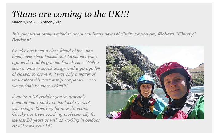 Titan Kayaks Launch In The UK