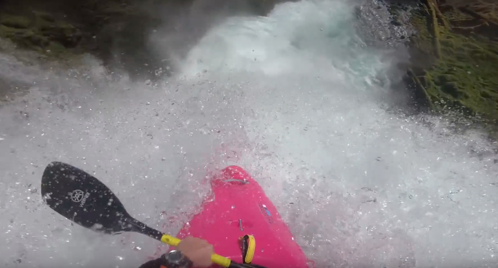 Kayaking down Sahalie falls