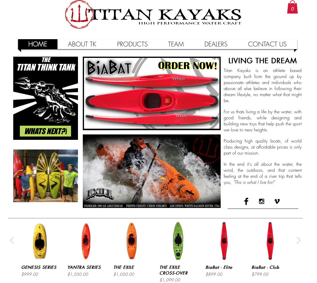 Titan Kayaks - New Website